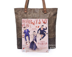 Mens Waxed Canvas Tote Bag Canvas Shopper Bags Canvas Shoulder Bags for Men