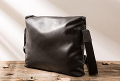 Black Cool Leather Mens Large Messenger Bags Shoulder Bags  for Men