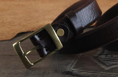 Genuine Leather Punk Rock Biker Trucker Mens Belt Men Black Coffee Belt for Men