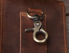 Leather Mens Cigarette Case with Belt Loop Cell Phone Holster Belt Pouch for Men