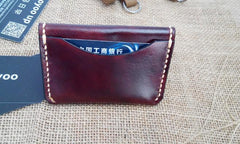 Leather Mens Slim Front Pocket Bifold Small Wallets Card Wallet for Men - imessengerbags