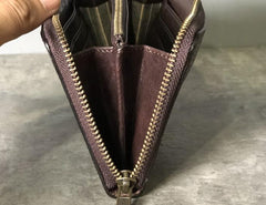 Genuine Leather Mens Cool Long Leather Phone Wallet Zipper Clutch Wallet for Men - imessengerbags