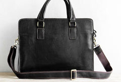 Vintage Black Leather Mens Briefcases Work Bag Laptop Bag Business Bag for Men - imessengerbags