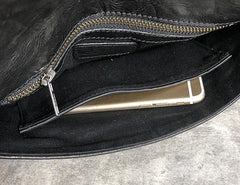 Handmade Leather Mens Clutch Cool Slim Wallet Zipper Clutch Wristlet Wallet for Men