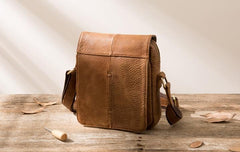 Cool Leather Small Mens Messenger Bags Shoulder Bags for Men