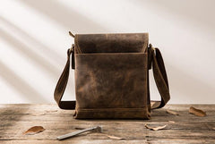 Small Leather Vintage Mens Cool Messenger Bags Shoulder Bags  for Men