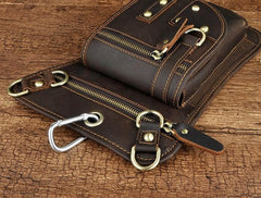 Cool Leather Utility Drop Leg Bag Belt Pouch Mens Waist Bag Shoulder Bag for Men