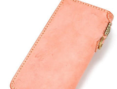 Handmade Leather Mens Chain Biker Wallet Cool Leather Wallet Long Phone Wallets for Men - imessengerbags