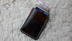 Mens Leather Slim Front Pocket Wallets Leather Cards Wallet for Men