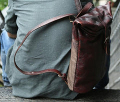 Cool Vintage Leather Mens Backpack Travel Backpack Laptop Backpacks for men