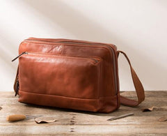 Black Brown Cool Leather Mens Shoulder Bags Messenger Bags for Men - imessengerbags