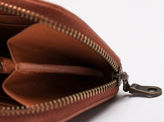 Vintage Leather Long Wallets for Men Zipper Long Wallet - imessengerbags
