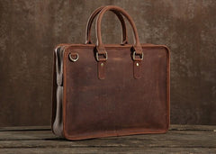 Handmade Leather Mens Cool Messenger Bag Briefcase Work Bag Business Bag Laptop Bag for men