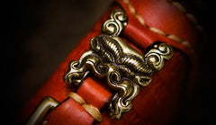 Handmade Leather Tibetan Mens Chain Biker Wallet Cool Leather Wallet Long Clutch Wallets for Men - imessengerbags
