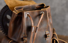 Handmade Leather Mens Cool Backpack Sling Bag Large Travel Bag Hiking Bag for men
