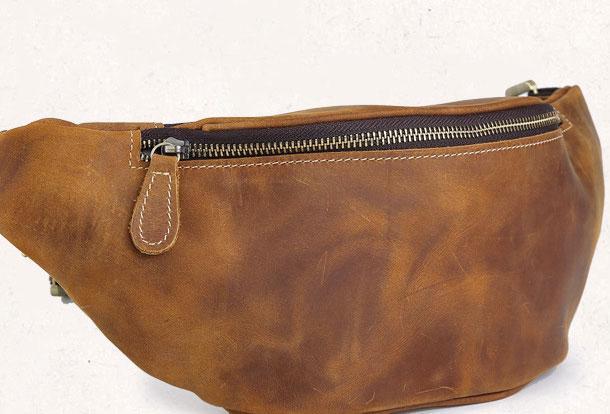 Cool Mens Leather Belt Bag Fanny Pack Waist Bags For Men