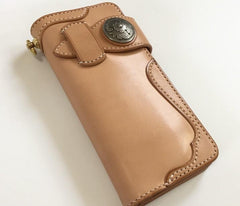 Handmade Leather Biker Wallet Mens Cool Chain Wallet Trucker Wallet with Chain