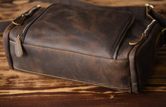 Handmade Leather Mens Cool Shoulder Bag Messenger Bag Chest Bag Bike Bag Cycling Bag for men - imessengerbags