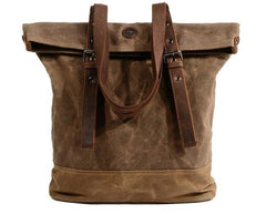 Mens Waxed Canvas Large Handbag Canvas Tote Bag Canvas Shoulder Bag for Men - imessengerbags