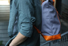 Canvas Leather Mens Backpack Travel Backpacks Laptop Backpack for men - imessengerbags