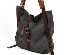 Mens Waxed Canvas Leather Tote Bag Canvas Handbag Canvas Shoulder Bag for Men - imessengerbags