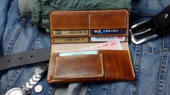 Vintage Brown Leather Bifold Mens Long Wallet Leather Long Wallets for Men - imessengerbags