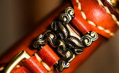 Handmade Leather Mens Tibetan Chain Biker Wallet Cool Leather Wallet Long Clutch Wallets for Men - imessengerbags