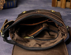 Mens Leather Small Side Bag COURIER BAGs Waist Pouch Holster Belt Case Belt Pouch for Men - imessengerbags