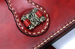 Handmade Leather Mens Clutch Cool Leather Wallet Long Phone Wallets for Men - imessengerbags