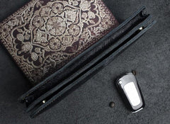 Handmade Leather Floral Mens Cool Travel Long Wallet Card Holder Card Slim Clutch Wallets for Men - imessengerbags