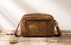 Small Cool Leather Mens Messenger Bags Shoulder Bag  for Men