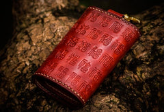 Handmade Leather Tooled Mens Cool Car Key Wallet Car Key Holder Car KeyChain for Men - imessengerbags