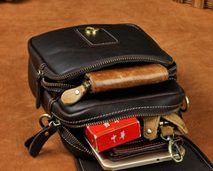 Cool Mens Leather Side Bag Belt Pouch Holster Belt Case Waist Pouch for Men