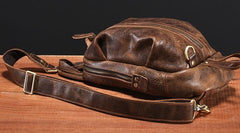 Genuine Leather Mens Cool Chest Bag Sling Bag Crossbody Bag Travel Bag Hiking Bag for men - imessengerbags