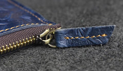 Handmade Leather Floral Mens Front Pocket Wallet Cool Slim Leather Wallet Men billfold Wallets Bifold for Men - imessengerbags