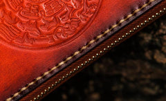 Handmade Leather Mens Tibetan Chain Biker Wallet Cool Leather Wallet Long Clutch Wallets for Men - imessengerbags