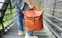 Cool Vintage Leather Mens Backpack Travel Backpack Laptop Backpacks for men
