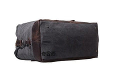 Mens Waxed Canvas Leather Weekender Bag Canvas Overnight bag Travel Bag for Men