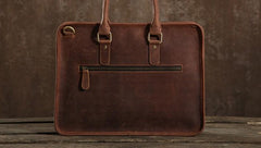 Handmade Leather Mens Cool Messenger Bag Briefcase Work Bag Business Bag Laptop Bag for men