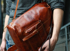 Handmade Leather Mens Backpacks Travel Backpacks Laptop Backpack for men