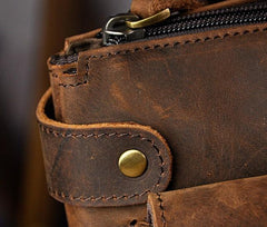 Mens Leather Small COURIER BAG Side Bag Waist Bag Holster Belt Case Belt Pouch for Men - imessengerbags