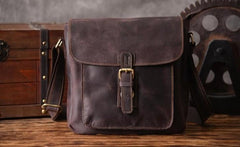 Handmade Leather Mens Cool Shoulder Bag Messenger Bag Chest Bag Bike Bag Cycling Bag for men - imessengerbags