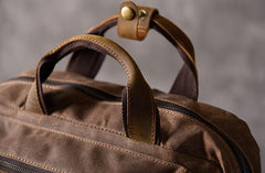 Oil Wax Canvas Mens Cool Backpack Sling Bag Large Sport Bag Travel Bag Hiking Bag for men