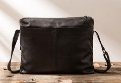 Black Cool Leather Mens Large Messenger Bags Shoulder Bags  for Men