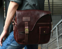 Cool Leather Mens Large Messenger Bags Shoulder Bag for men