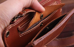 Genuine Leather Mens Cool Phone Key Wallet Card Slim Wallet Key Holder Car Key Case for Men - imessengerbags