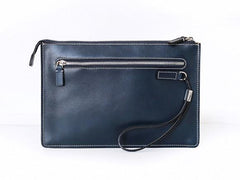 Cool Handmade Leather Mens Wristlet Bag Clutch Zipper Clutch for Men
