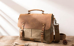 Leather Canvas Messenger Bags for men Vintage Shoulder Bag for men - imessengerbags