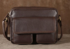 Handmade Leather Mens Cool Shoulder Bag Messenger Bag Chest Bag Bike Bag Cycling Bag for men - imessengerbags
