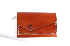 Leather Mens Card Wallet Front Pocket Wallet Small Slim Wallet Change Wallet for Men - imessengerbags